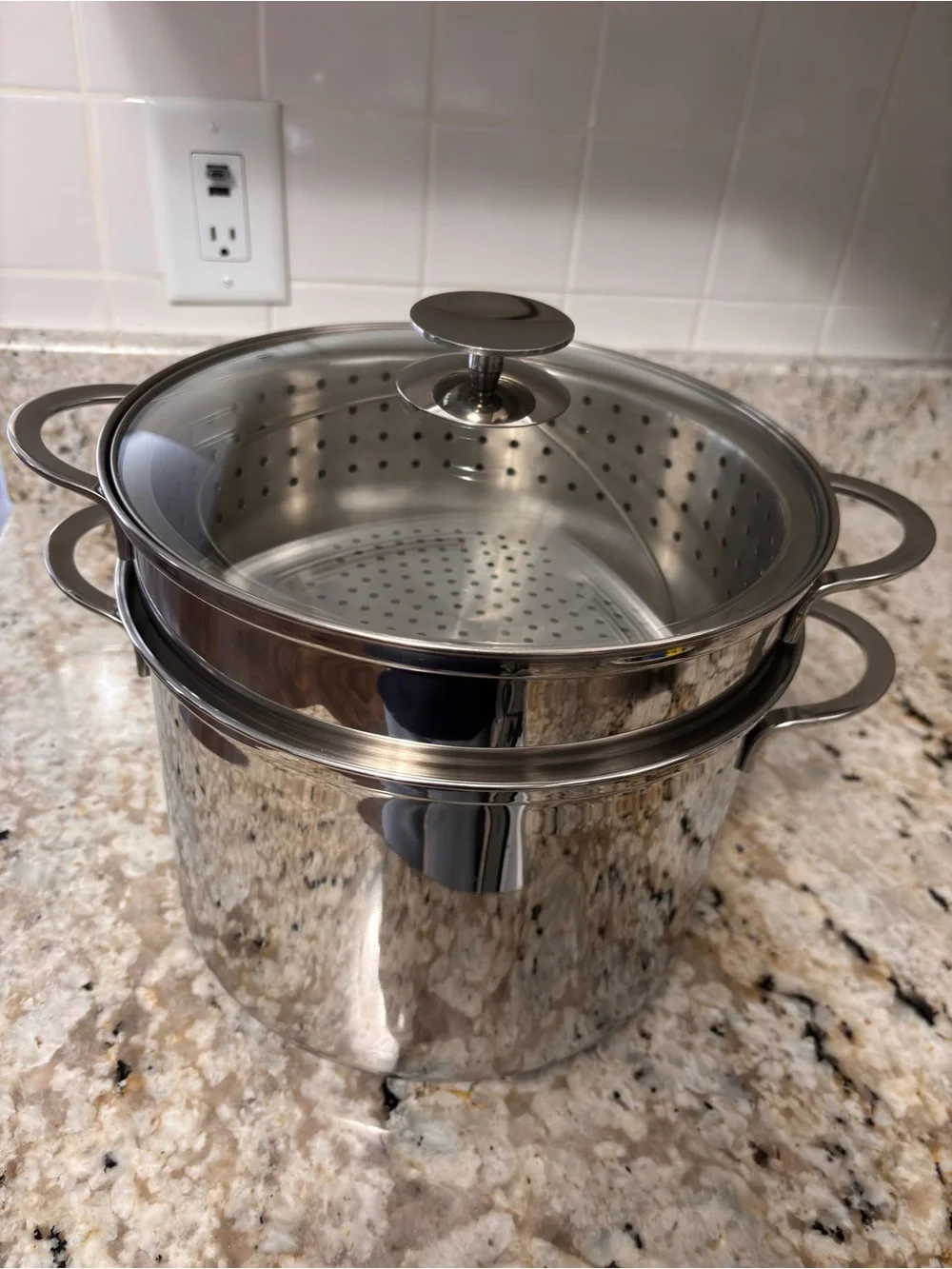 BERNDES Germany Crate And Barrel 10 Quart Stock Pot/Dual Strainers. Spec Edition